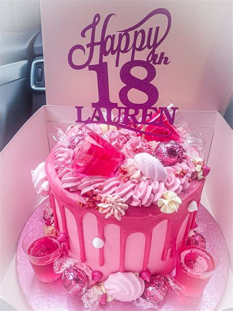 pink 18th birthday cake 18th birthday cake birthday cake vodka pretty birthday cakes