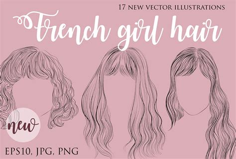 French Girl Hair Illustrations People Illustrations ~ Creative Market
