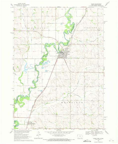 Classic Usgs Akron Iowa 75x75 Topo Map Mytopo Map Store