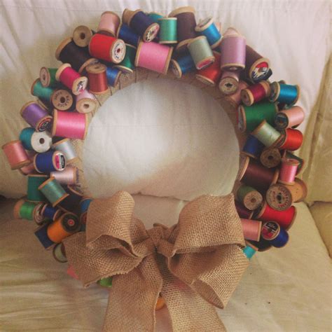 Wooden Spool Wreath Mothers Day 2013 Spool Crafts Wreath Crafts