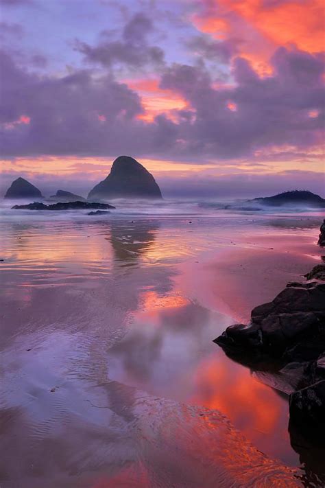 Sunset Oceanside Oregon By Steve Terrill Oregon Beaches Oregon