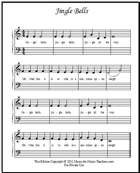 Lightly row recorder letter notes heppe digitalfuturesconsortium org. Jingle Bells Sheet Music for Beginner Piano Students | Clarinet sheet music, Piano sheet music ...