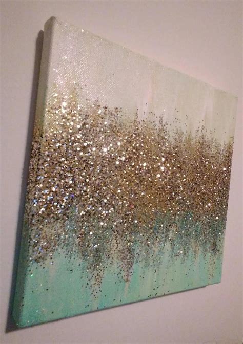 Handmade Abstract Glitter Painting Custom Modern Chic Home Etsy Art