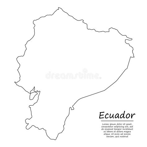 Mapa De Esquema Simple De Ecuador En Estilo De Línea De Esbozo