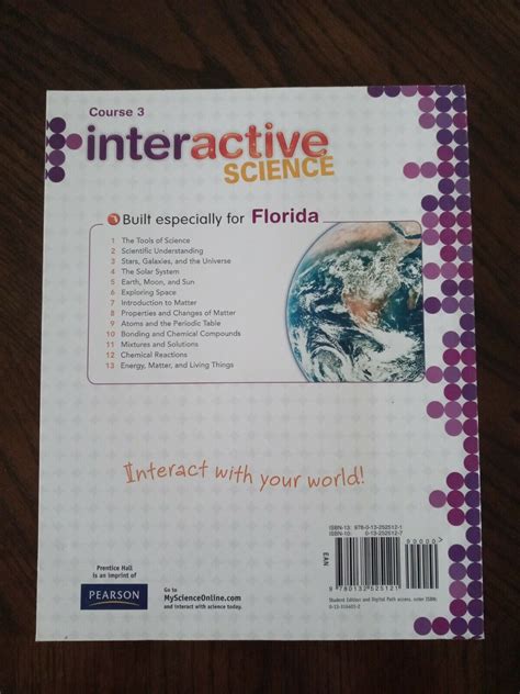 8th Grade Pearson Interactive Science Florida Student Worktext Course 3