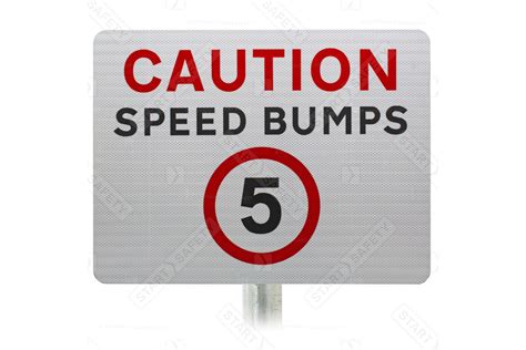 Caution Speed Bumps 5 Mph Advisory Sign In Stock