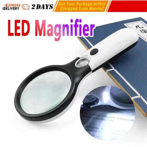 Hk Handheld Illuminated Magnifier 3x 45x Microscope Magnifying Glass 3
