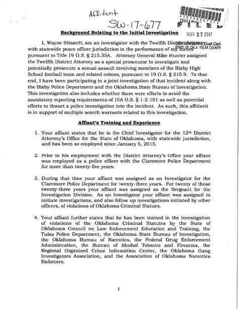 Document Bixby Sex Assault Search Warrant Affidavit
