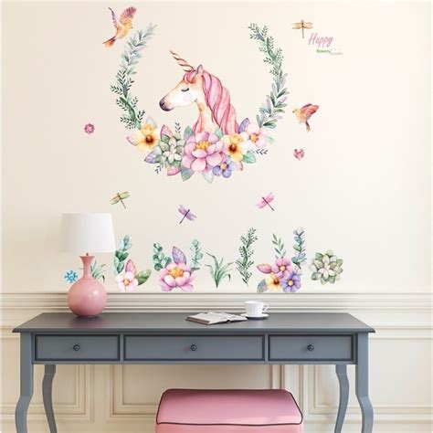 Romantic Unicorn Wall Stickers For Living Room Home Decoration