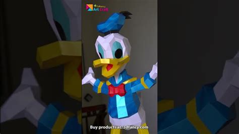 Donald Duck Papercraft Paper Crafting With Cricut Low Poly Paper