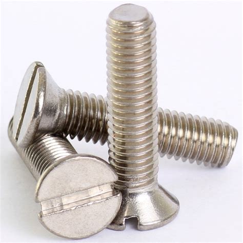 A2 Stainless Steel Slotted Countersunk Machine Screws Din963 Bolt Base