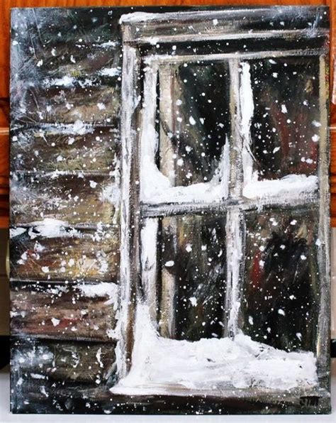 40 Original Winter Paintings On Canvas Bored Art Snow Painting Art
