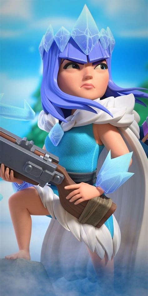 Clash Of Clans Archer Queen Ice Queen Skin Phone Wallpaper Clash Royale Clash Of Clans