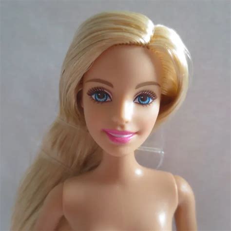 New Barbie Doll Long Blonde Hair Blue Eyes Pink Lips Flat Feet ~ Nude 479 Picclick