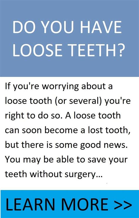 Perhaps you have lost all your teeth long ago and have been too scared to visit a dentist since. Loose teeth in adults are a problem that needs immediate ...