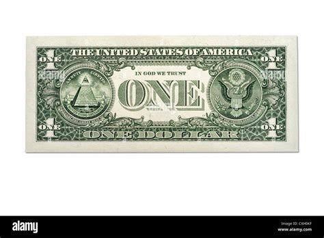 Dollar Bill One Dollar Bill Backside Us Dollar Isolated On 100