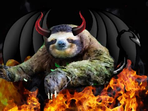 Wallpaper Devil Devil Horns Demon Sloths Wings Fire Hell Oil