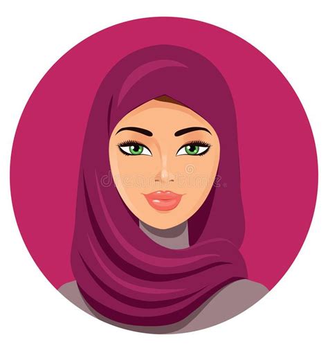 Vector Young Beautiful Arab Woman In Hijab Stock Vector Image