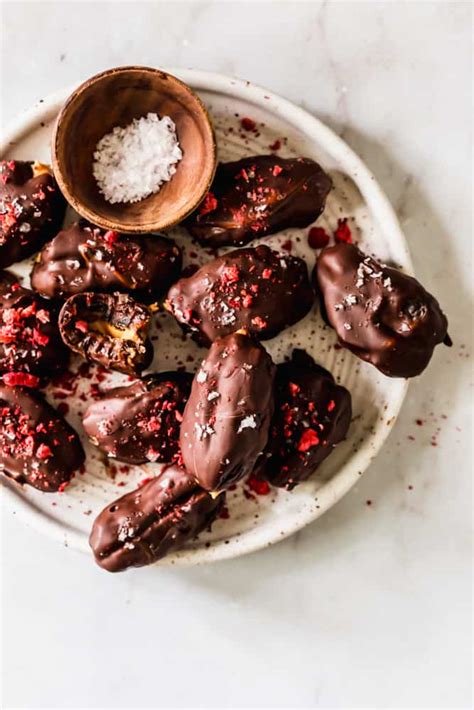 Dark Chocolate Covered Stuffed Dates Lenas Kitchen