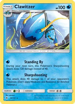 Maybe you would like to learn more about one of these? Serebii.net Pokémon Card Database - Forbidden Light - #26 Clawitzer