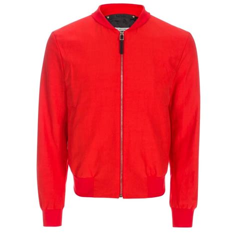 Lyst Paul Smith Mens Red Cotton Ramie Bomber Jacket In
