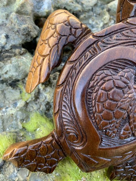 Hawaiian Turtle Woodcarving Made In Hawaii Etsy