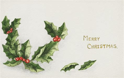 Vintage Christmas Holly Branch Christmas Card 1910 From Flickr