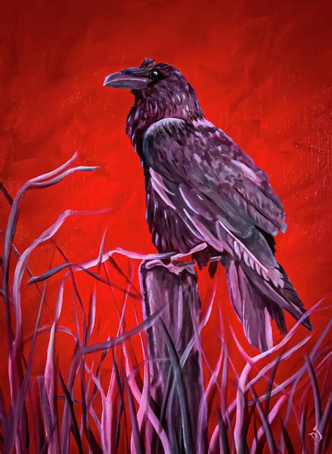 Red Raven Painting By Debi Juhasz Fine Art America
