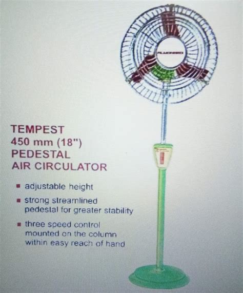 Multicolor Almonard 100w Pedestal Fan 18 Inch Green For Domestic At