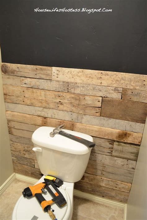 This is article about decoration wc moderne luxe idée déco salle de bain bois 40 espaces cosy et chics qui rating: Bathroom Accent Wall- done here in pallett wood. You could even do faux | Pallet wall bathroom ...