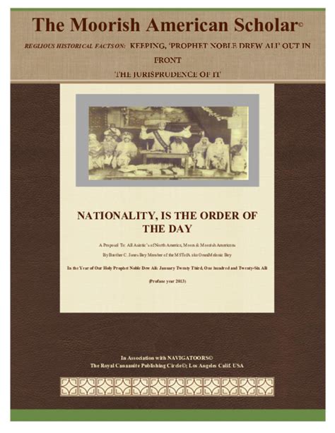 Pdf The Moorish American Scholar © Nationality Is The Order Of The