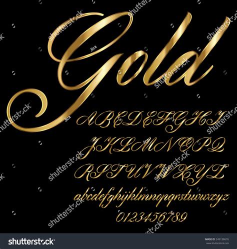 2983 Gold Cursive Font Stock Illustrations Images And Vectors
