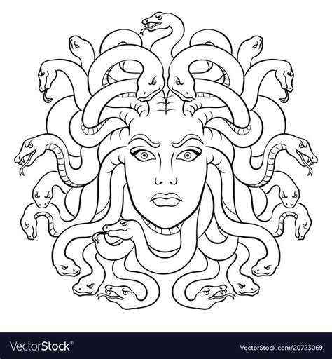 Medusa Greek Myth Creature Coloring Vector Image On Vectorstock