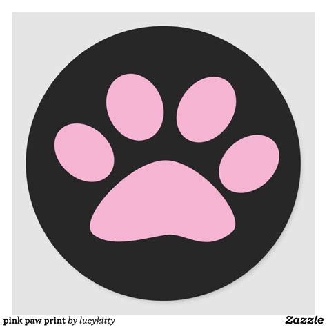 Pink Paw Print Classic Round Sticker Pink Paw Print Pink Paws Pink