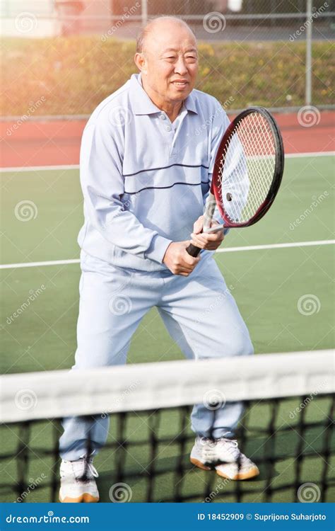 Senior Tennis Player Stock Image Image Of Golden Ball 18452909