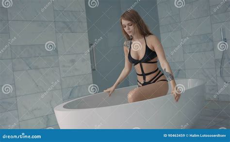 Sensual Woman Getting Out Of Bath Stock Video Video Of Female Luxury