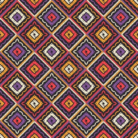 Ethnic Boho Seamless Pattern Tribal Pattern Embroidery On Fabric