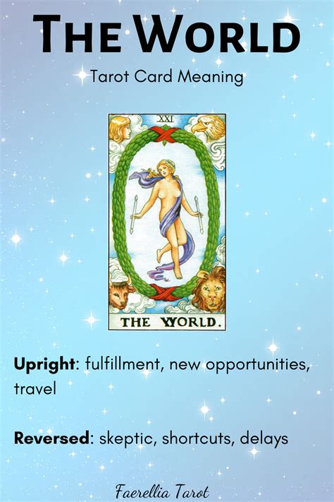 The World Tarot Card Meaning The World Tarot Tarot Card Meanings