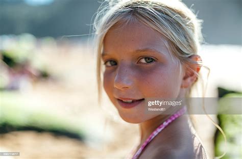 Portrait Of A Blond Little Girl High Res Stock Photo Getty Images