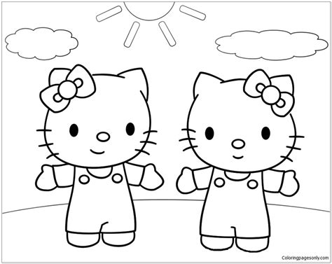 Hello Kitty Et Mimi Coloring Page Free Printable Coloring Pages