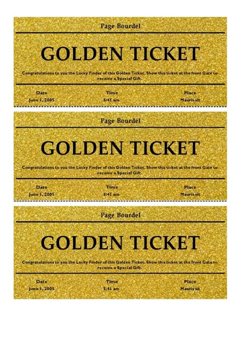 8 Free Golden Ticket Templates Word Excel Formats