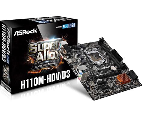 Asrock H110m Hdvd3 Motherboard Specifications On Motherboarddb