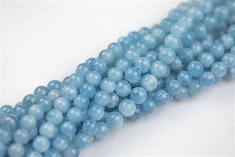 Natural Aa Quality Aquamarine Round Beads In Full Strands 8mm Etsy