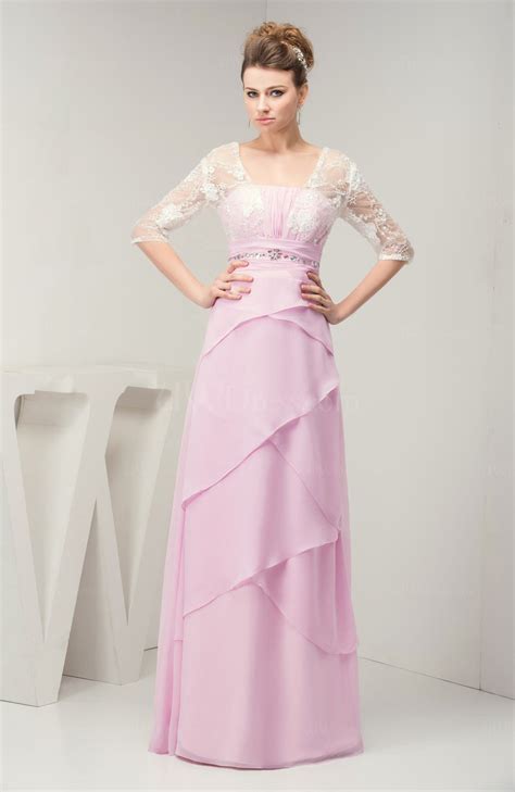 Well, this colour is a refreshing and beautiful shade, which would look wonderful in the décor of your wedding ceremony. Baby Pink with Sleeves Bridesmaid Dress Chiffon Illusion ...