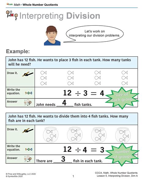 Interpret The Quotients Whole Numbers Worksheets