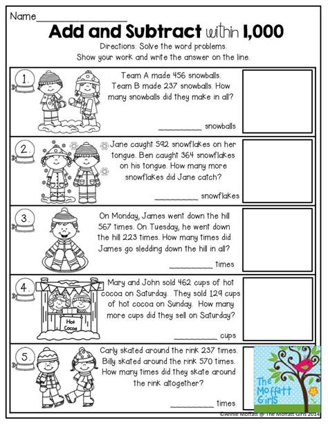 Add And Subtract Within 1000 Worksheets