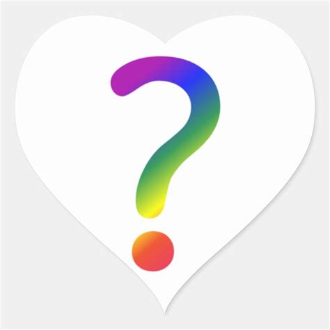 Rainbow Question Mark Heart Sticker