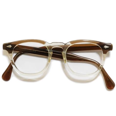 Vintage 1960s Tart Optical Arnel 2tone Eyeglasses Brown Clear Made