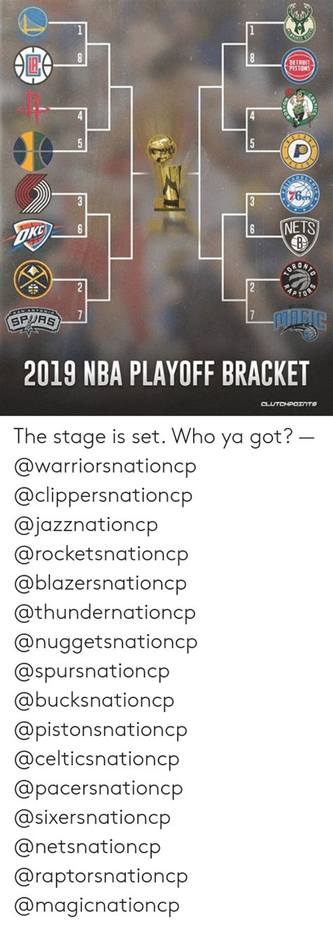 Now that the schedule and blank bracket are provided, let's play some nba basketball and you can follow your favorite teams as they progress through the nba playoffs. DETROIT PISTONS 6 NETS RON SPDAS 2019 NBA PLAYOFF BRACKET ...