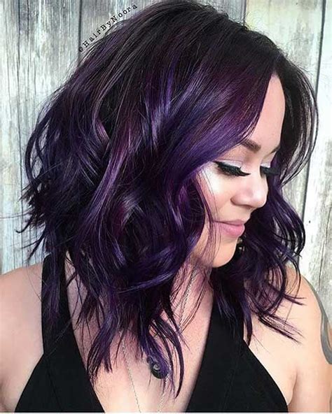 dark purple highlights dark purple hair color hair color and cut purple highlights hair